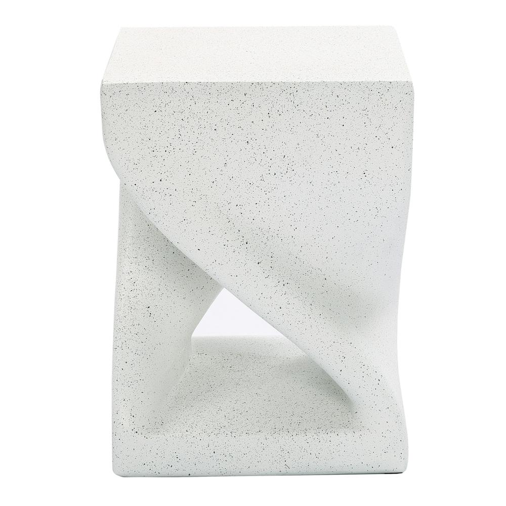 Speckled White Square Twisted Indoor and Outdoor Side Table