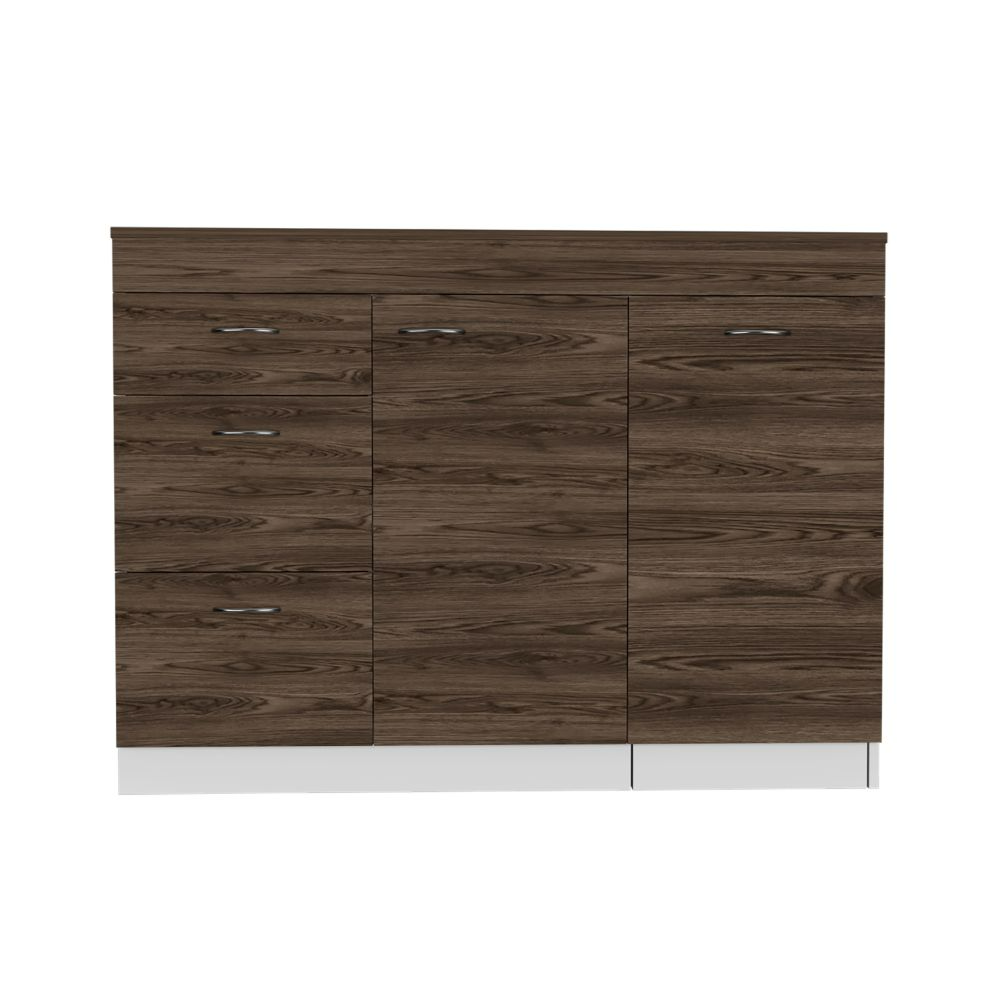 Kitchen Base Cabinet, Three Drawers, Two Interior Shelves