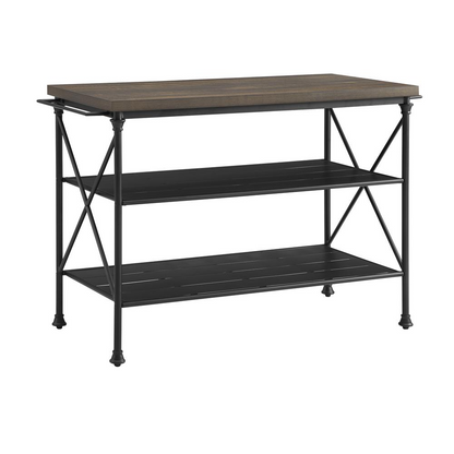 Madeleine Kitchen Island Brown/Matte Black