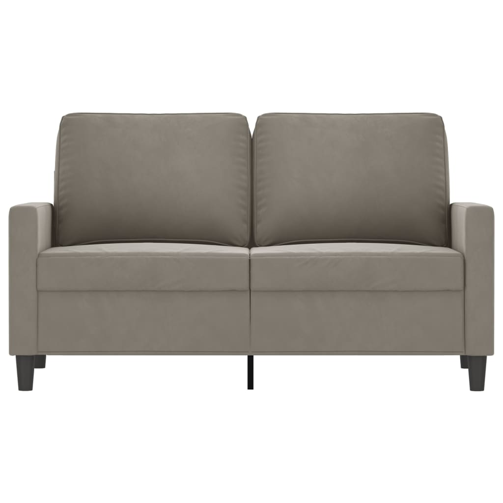 2-Seater Sofa Light Gray 47.2" Velvet