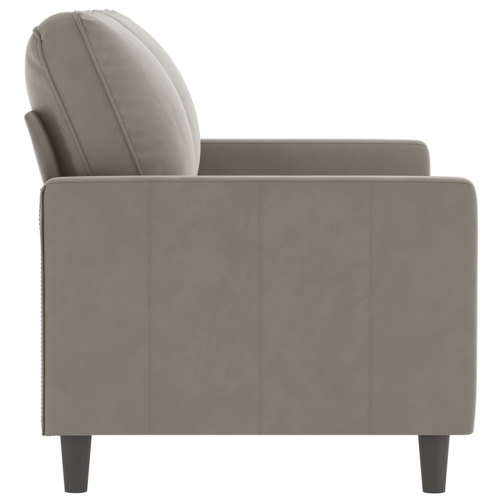 2-Seater Sofa Light Gray 47.2" Velvet