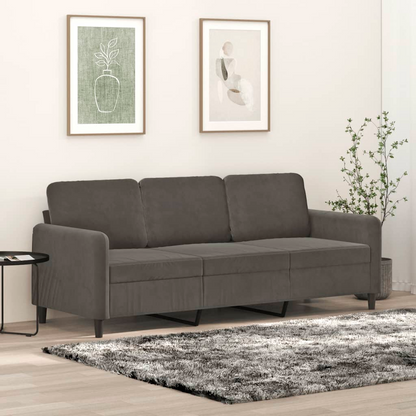 3-Seater Sofa Dark Gray 70.9" Velvet