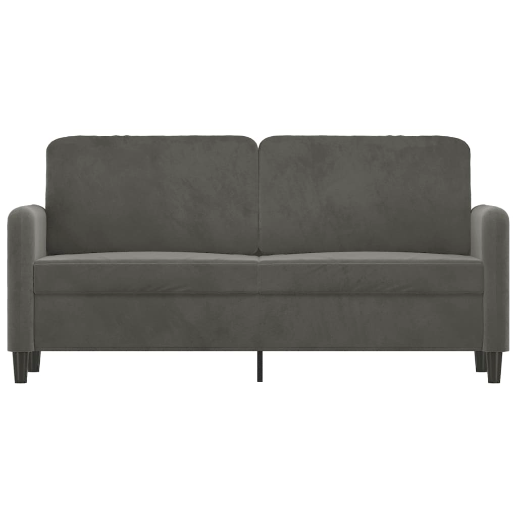 2-Seater Sofa Dark Gray 55.1" Velvet