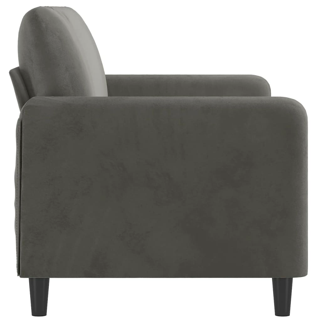 2-Seater Sofa Dark Gray 55.1" Velvet