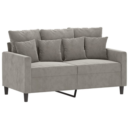 2-Seater Sofa Light Gray 47.2" Velvet