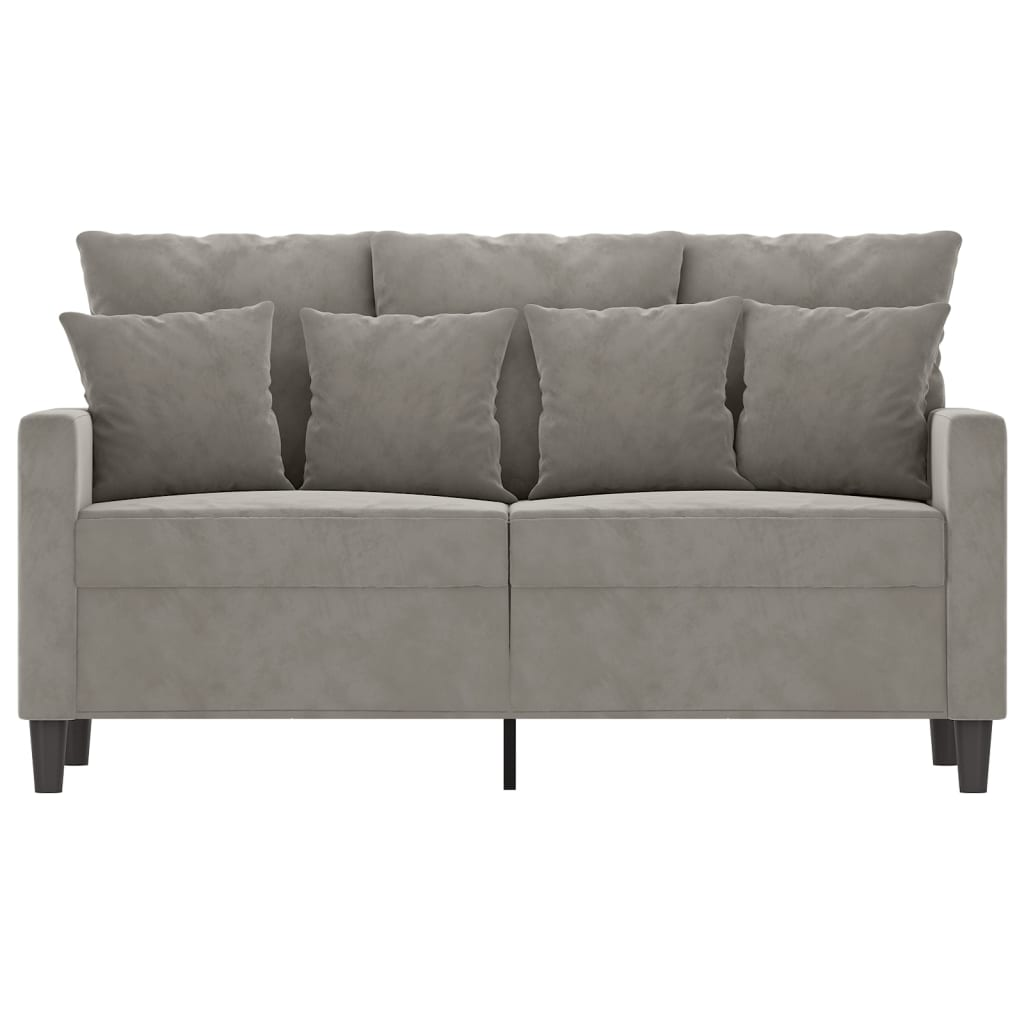 2-Seater Sofa Light Gray 47.2" Velvet