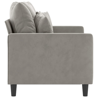 2-Seater Sofa Light Gray 47.2" Velvet