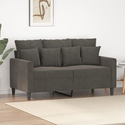 2-Seater Sofa Dark Gray 47.2" Velvet