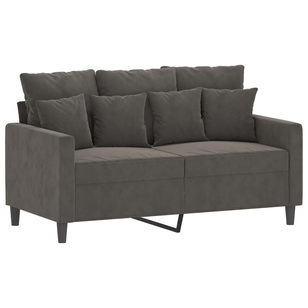 2-Seater Sofa Dark Gray 47.2" Velvet