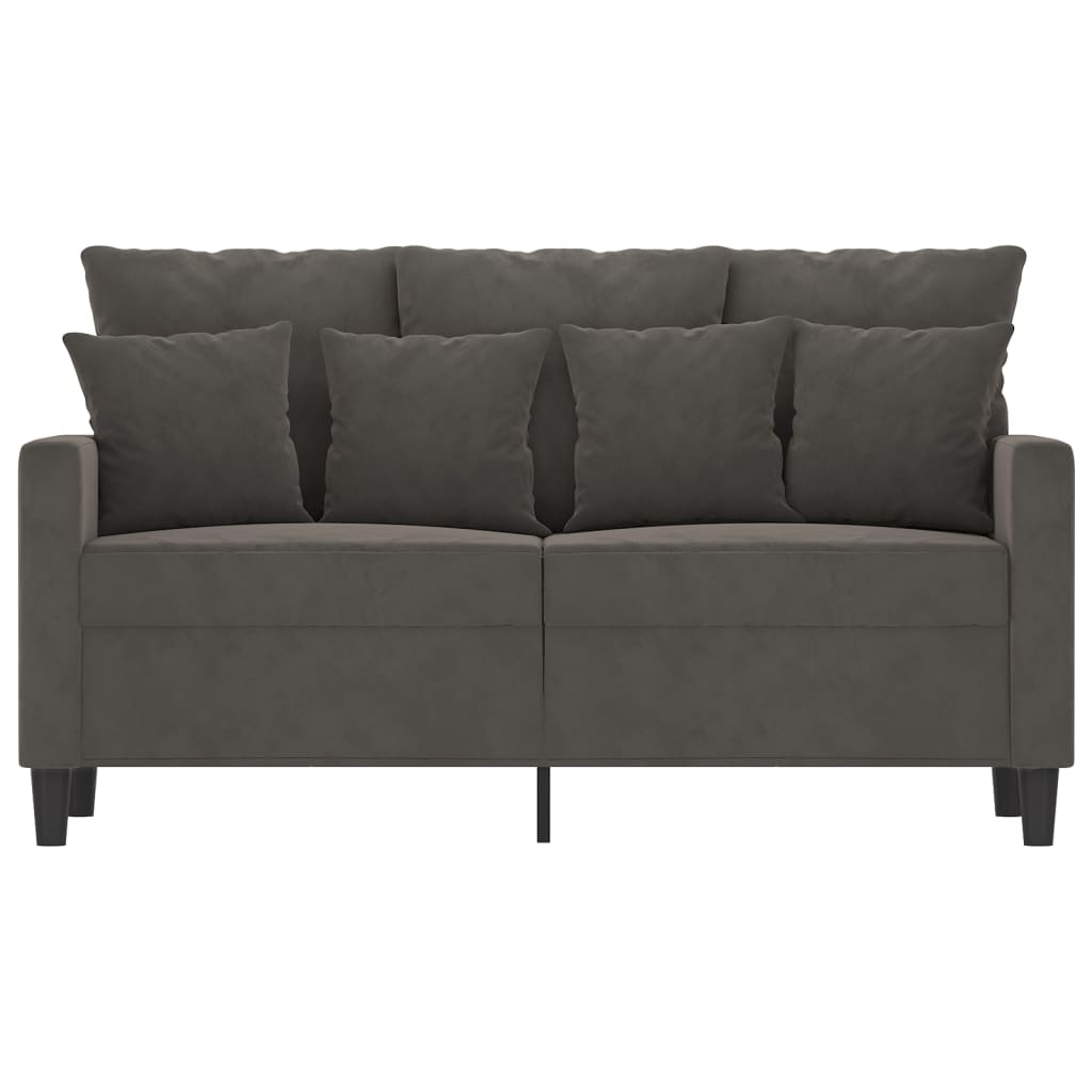 2-Seater Sofa Dark Gray 47.2" Velvet