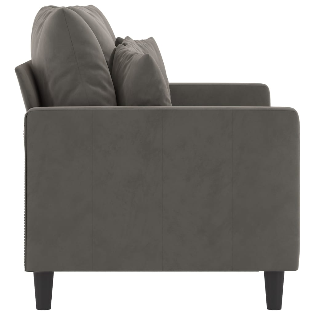 2-Seater Sofa Dark Gray 47.2" Velvet