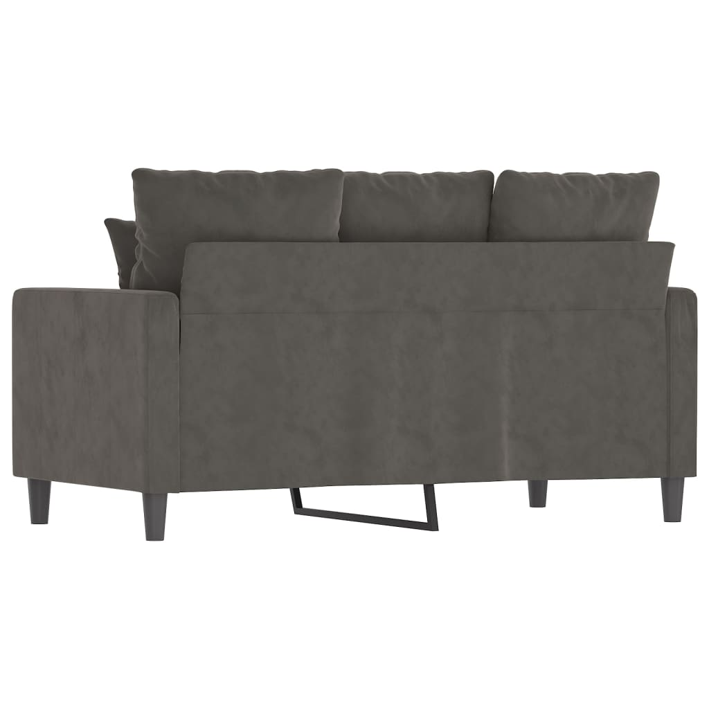 2-Seater Sofa Dark Gray 47.2" Velvet