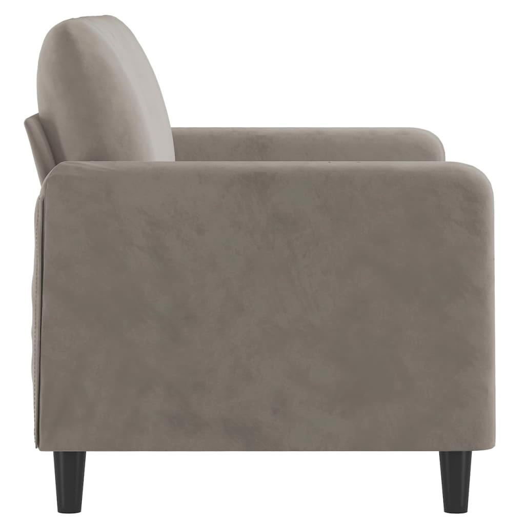 2-Seater Sofa Light Gray 47.2" Velvet