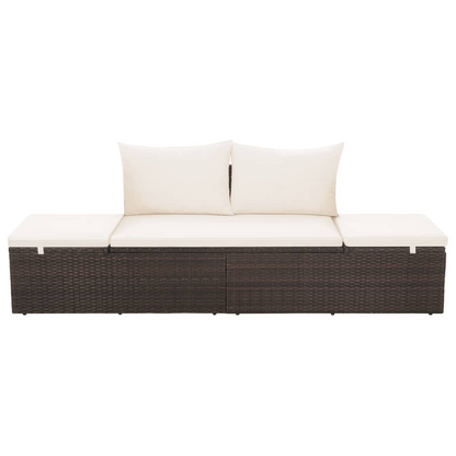 Patio Bed Brown 76.8"x23.6" Poly Rattan