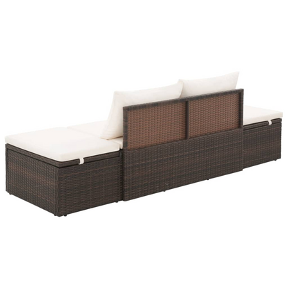 Patio Bed Brown 76.8"x23.6" Poly Rattan