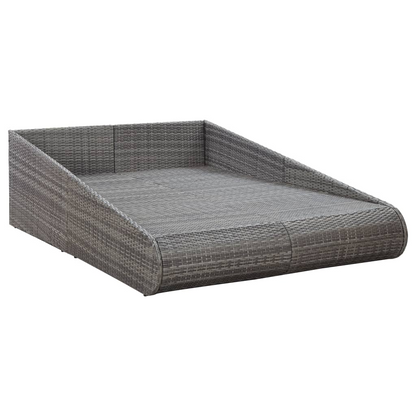 Patio Bed Gray 43.3"x78.7" Poly Rattan