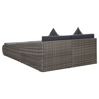 Patio Bed Gray 43.3"x78.7" Poly Rattan