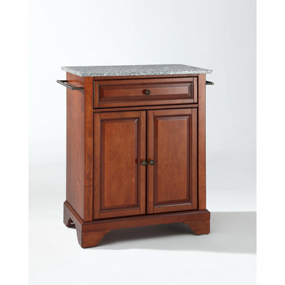 Lafayette Granite Top Portable Kitchen Island/Cart Cherry/Gray