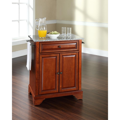 Lafayette Granite Top Portable Kitchen Island/Cart Cherry/Gray