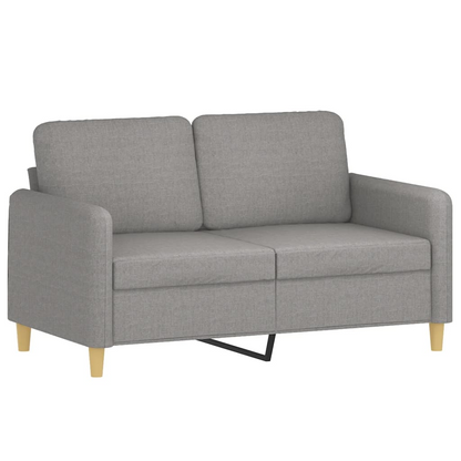 2-Seater Sofa with Pillows & Cushions Light Gray 47.2" Fabric