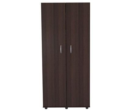 Espresso Finish Wood Wardrobe With Two Doors