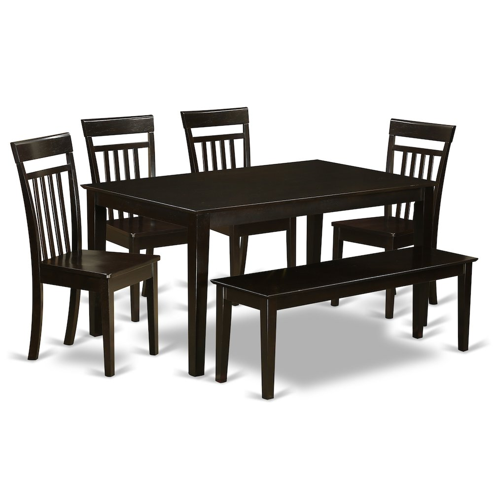 6  PC  Kitchen  Table  with  bench  set-Kitchen  Table  and  4  Chairs  for  Kitchen  and  1  Bench