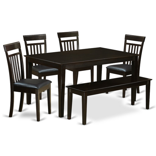 6  PC  Dining  room  set-Top  Kitchen  Table  and  4  Kitchen  Chairs  plus  1  Dining  bench