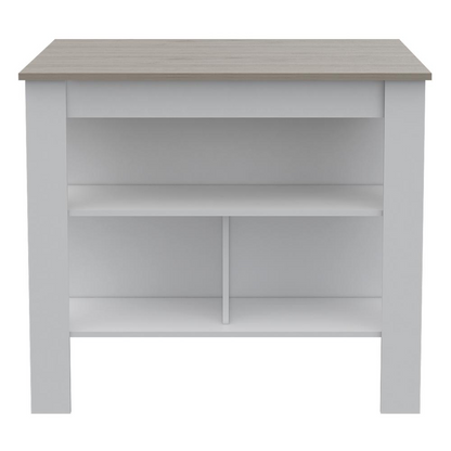 Antibacterial Delos Kitchen Island White-Light Grey