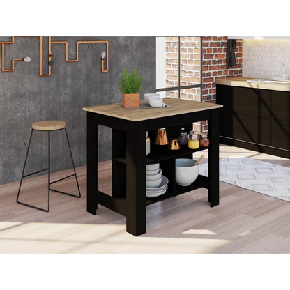 Delos Kitchen Island Black Wengue