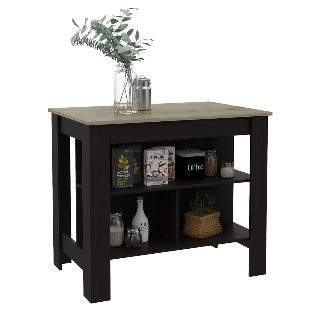 Delos Kitchen Island Black Wengue