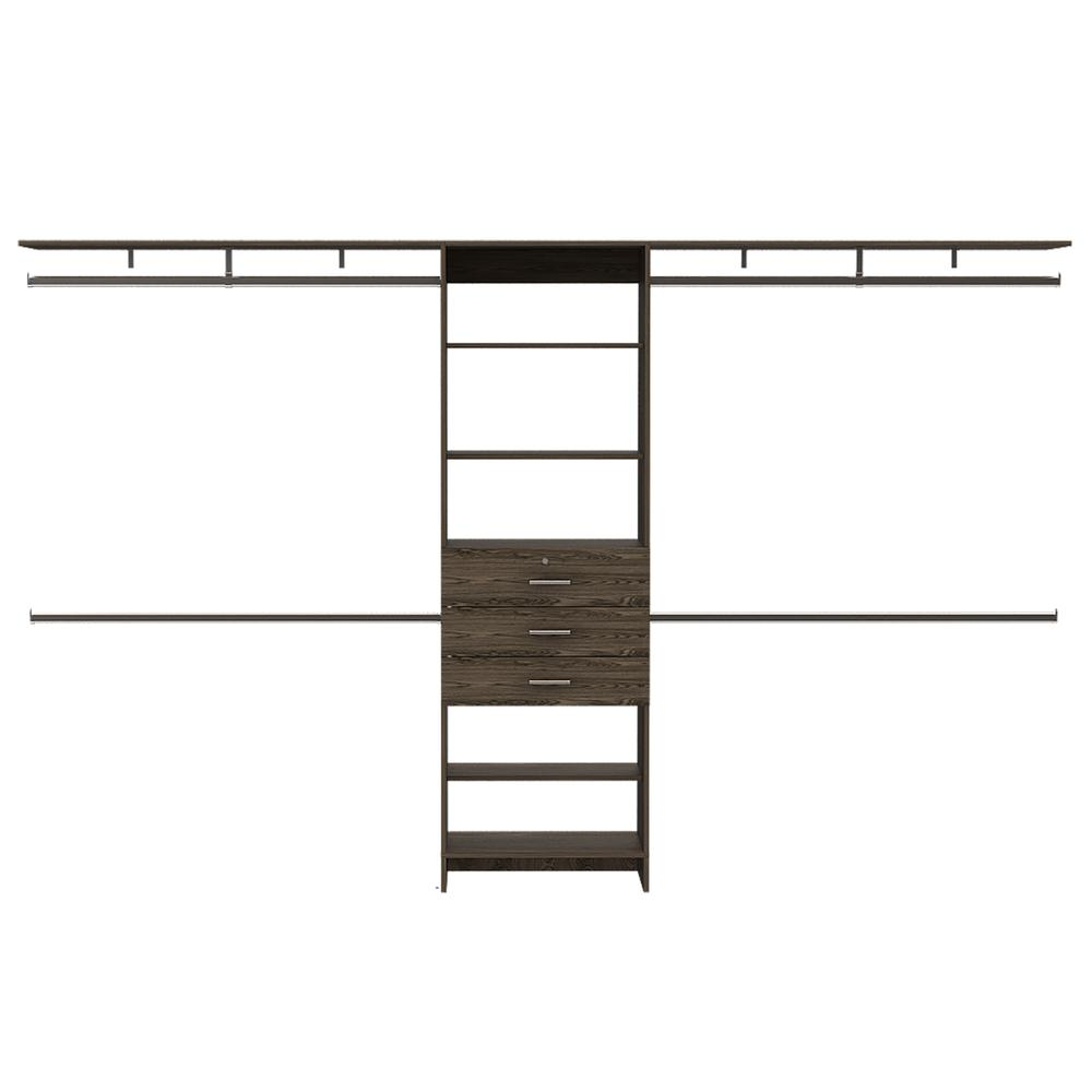 Zamora 69"W - 118"W Closet System Dark Walnut