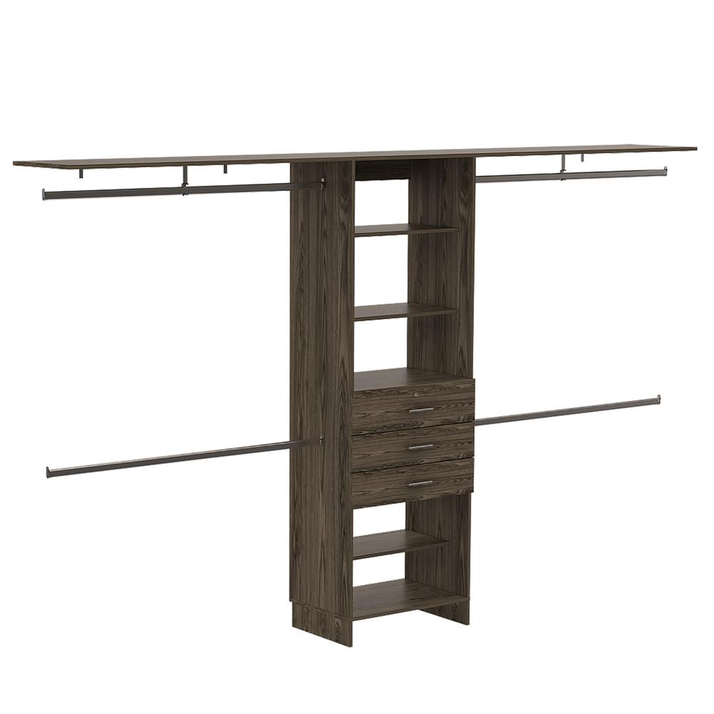 Zamora 69"W - 118"W Closet System Dark Walnut