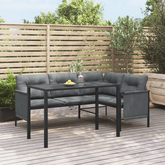 2 Piece Patio Dining Set Anthracite Steel