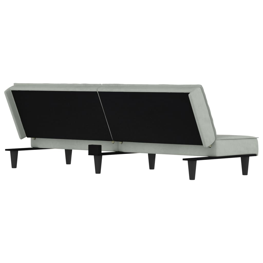 Sofa Bed Light Gray Velvet