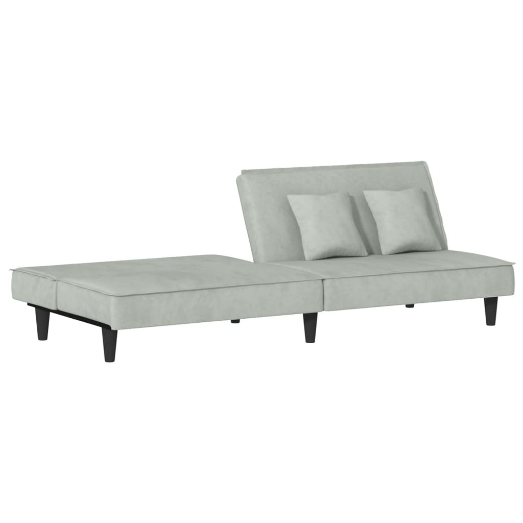 Sofa Bed Light Gray Velvet