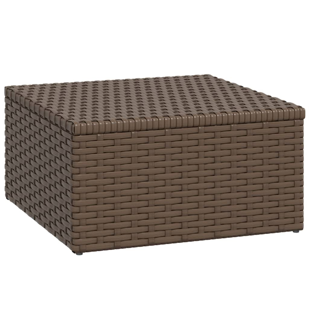 Patio Lounge Set Brown Poly Rattan