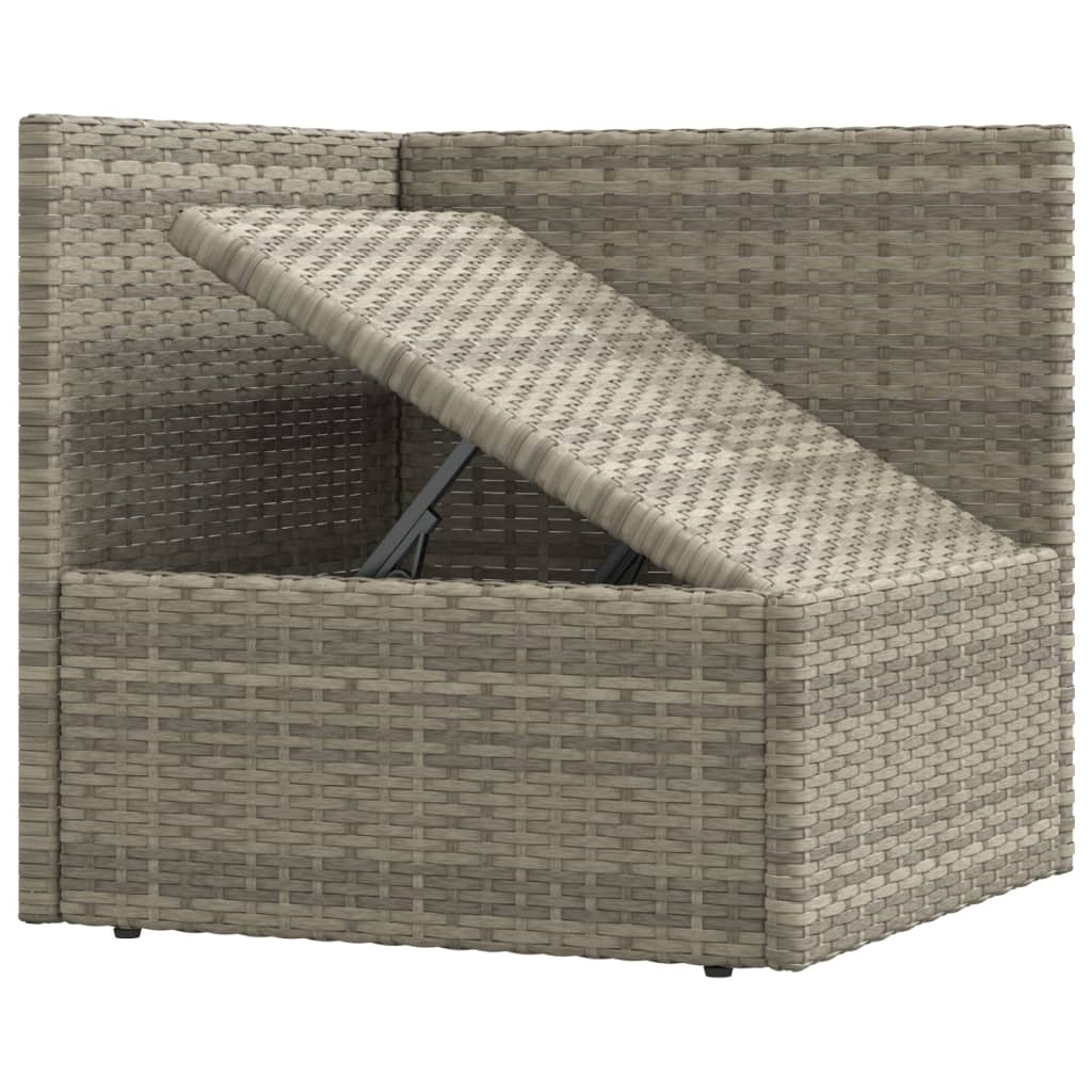 11 Piece Patio Lounge Set with Cushions Gray Poly Rattan