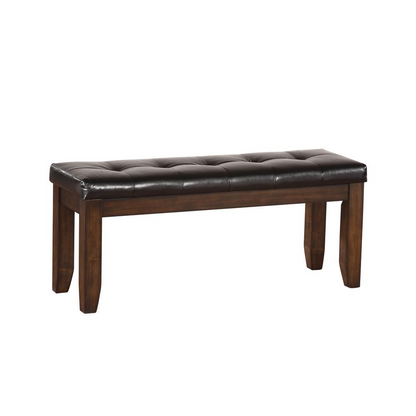 Urbana Bench, Black PU & Espresso