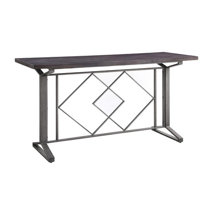 Evangeline Counter Height Table, Salvaged Brown & Black Finish (73900)