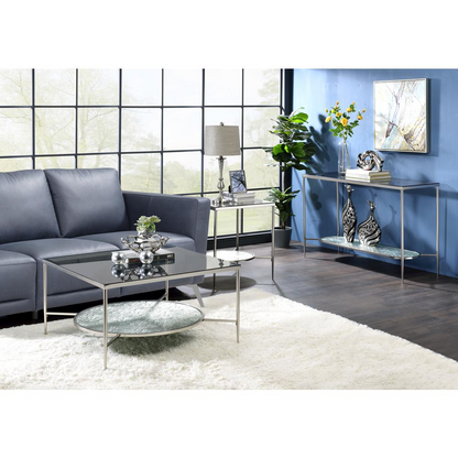 Adelrik Sofa Table, Glass & Chrome Finish