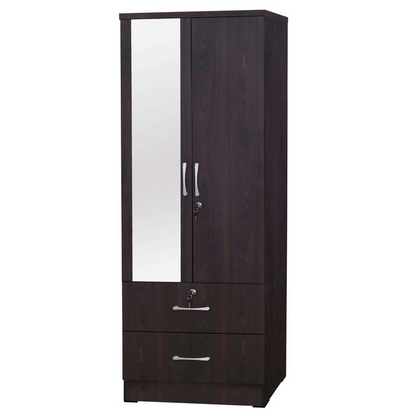 Grace Armoire Wardrobe with Mirror & Drawers in Tobacco