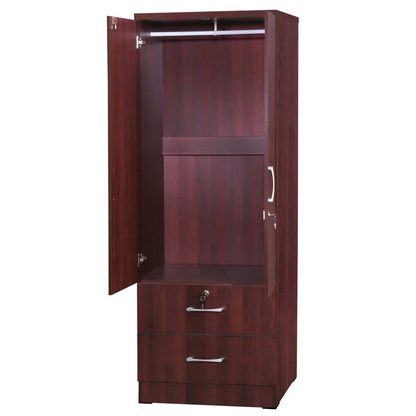 Grace Armoire Wardrobe with Mirror & Drawers in Mahogany