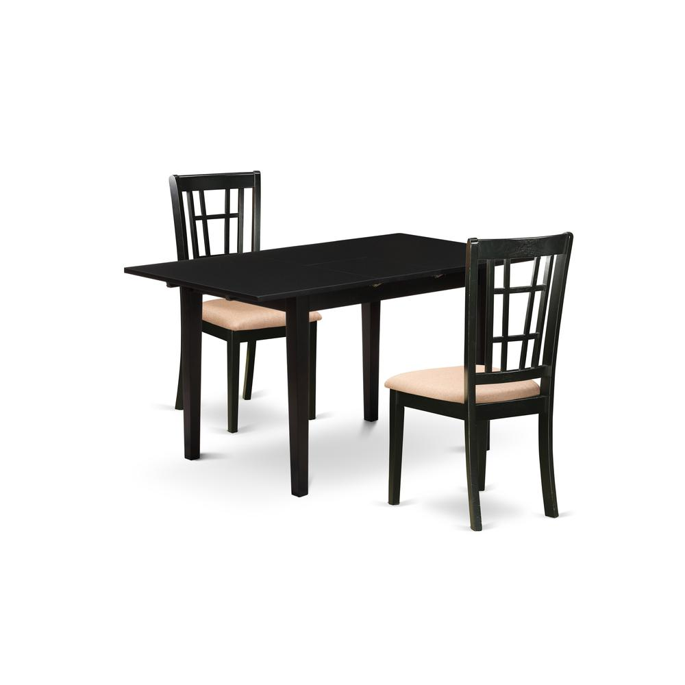 Dining Table- Dining Chairs, NONI3-BLK-C