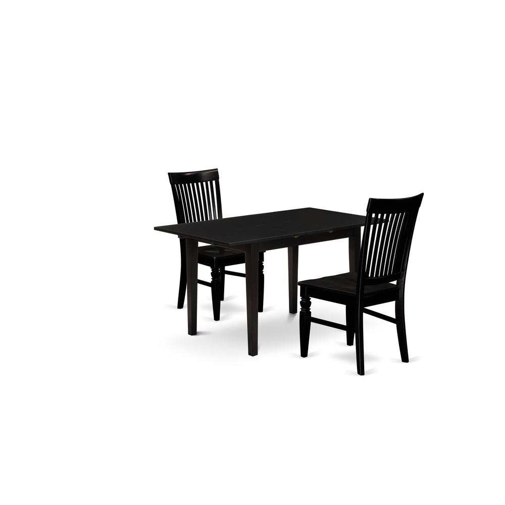 Dining Table- Dining Chairs, NOWE3-BLK-W