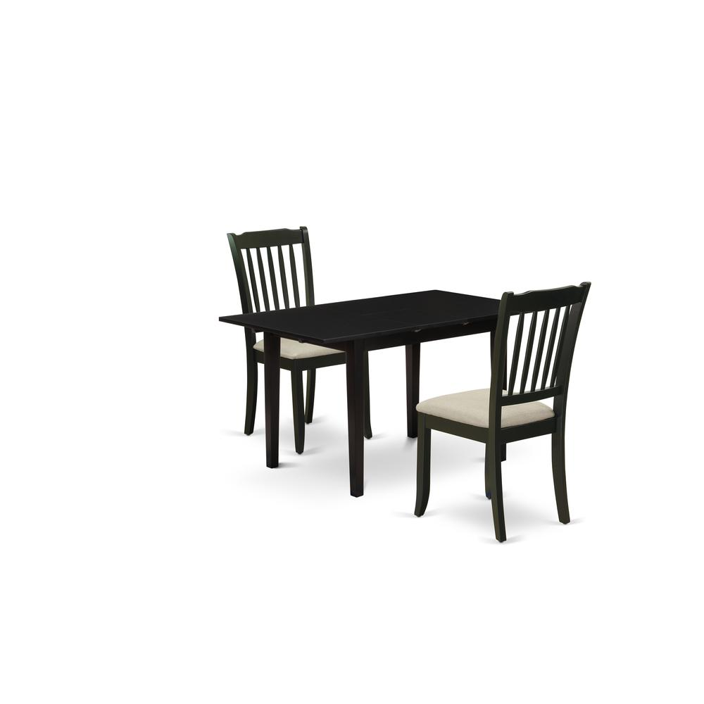 Dining Table- Dining Chairs, NODA3-BLK-C