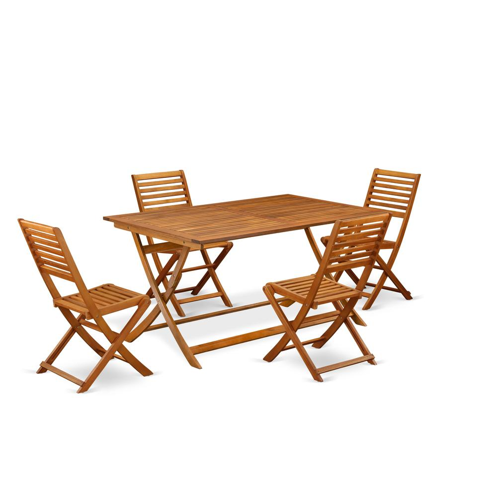 7 Piece Innovative Outside Patio Set- Excellent for The Shore, Camping, Picnics - Gorgeous Outdoor Patio Table with 6 Outdoor Patio ArmChairs- Natural Oil Finish