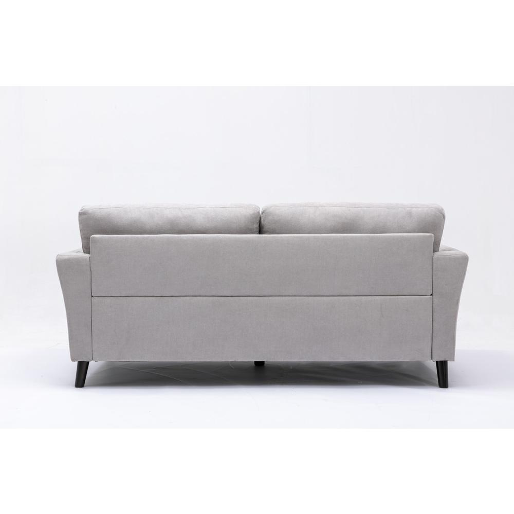 Damian Light Gray Velvet Fabric Sofa