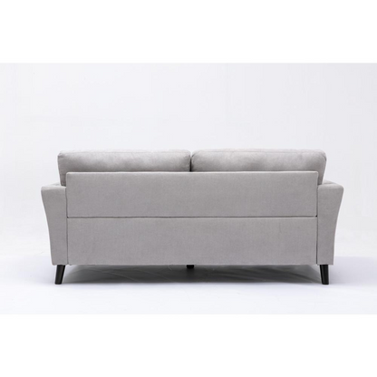 Damian Light Gray Velvet Fabric Sofa