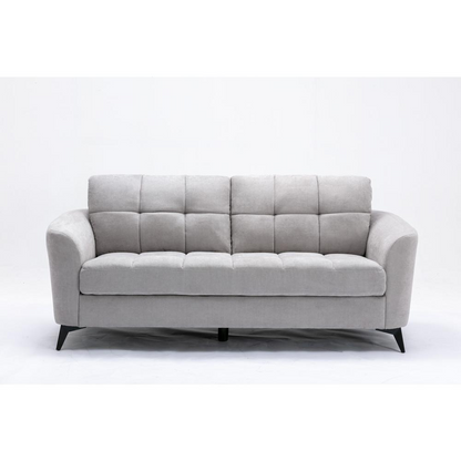 Callie Light Gray Velvet Fabric Sofa