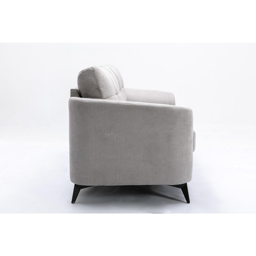 Callie Light Gray Velvet Fabric Sofa